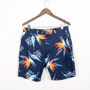 Original Penguin Blue Floral Flat Front Shorts NWT